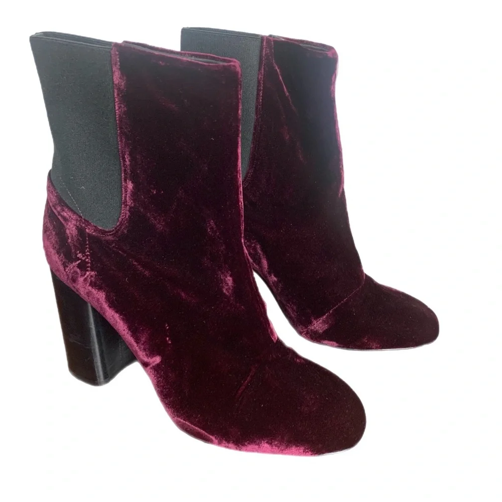 NEW Rag & Bone AGNES BOOT Suede in Black Cherry - Picture 6 of 10